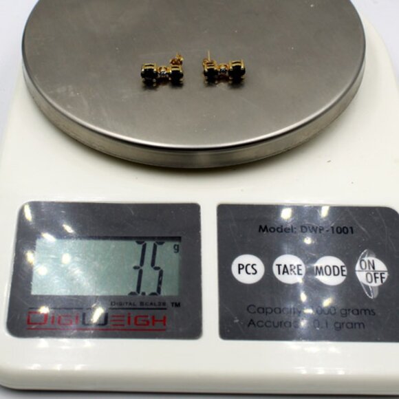 Sapphire and Diamond Earrings - Picture 7 of 7